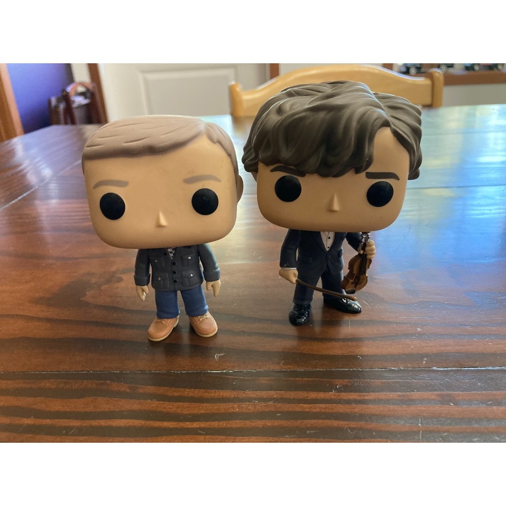 Lot of 2 Funko Pop Sherlock Homes John Watson 2015 Benedict Cumberbatch Violin